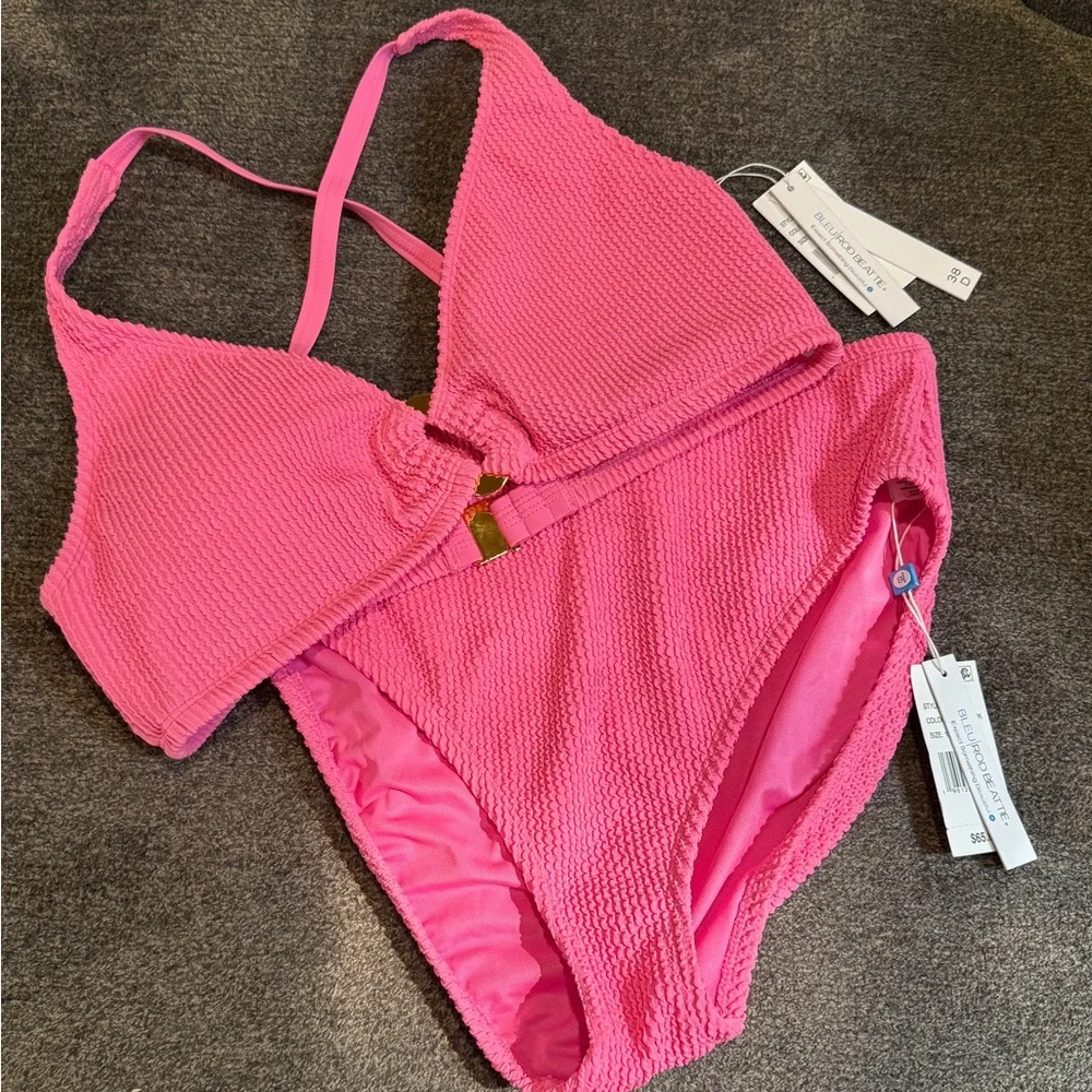 NWT* Pucker Up Two Piece Swim women size 12 Bottom 38 D Top